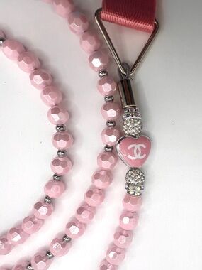 Beaded Dog Leash - Designer Inspired -Pink & Sparkly - Handmade - One of a Kind